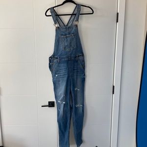Sneak Peek Distressed Denim Overalls